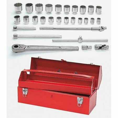 WILLIAMS Socket/Tool Set, 29 Pieces, 12-Point, 3/4 Inch Dr JHWWSH-29TB